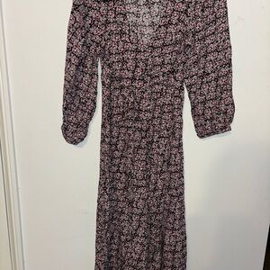 Floral Pink and Black Women's maternity dress